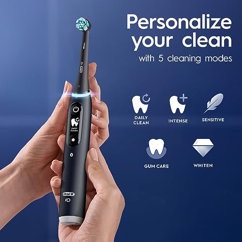 Grey Opal Rechargeable Electric Toothbrush with Pressure Sensor, 5 Cleaning Settings, Travel Case K489592