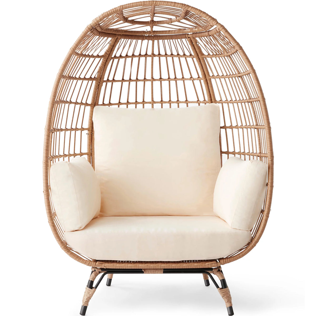 Oversized Wicker Egg Chair with Steel Frame B1776