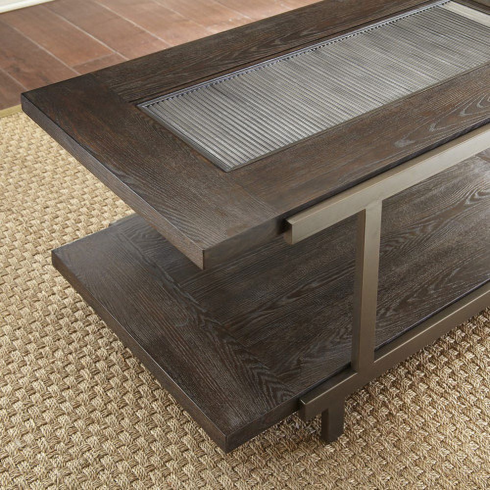 Rustic Industrial Cocktail Table with Wood Tabletop and Iron Frame V150265