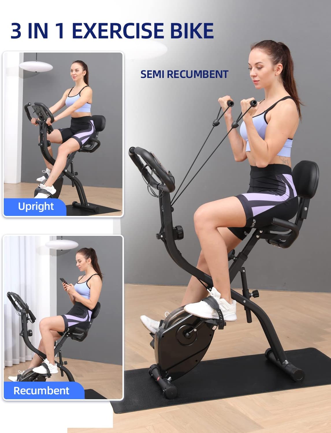 Folding Indoor Cycling Bike with 16 Level Magnetic Resistance J83804