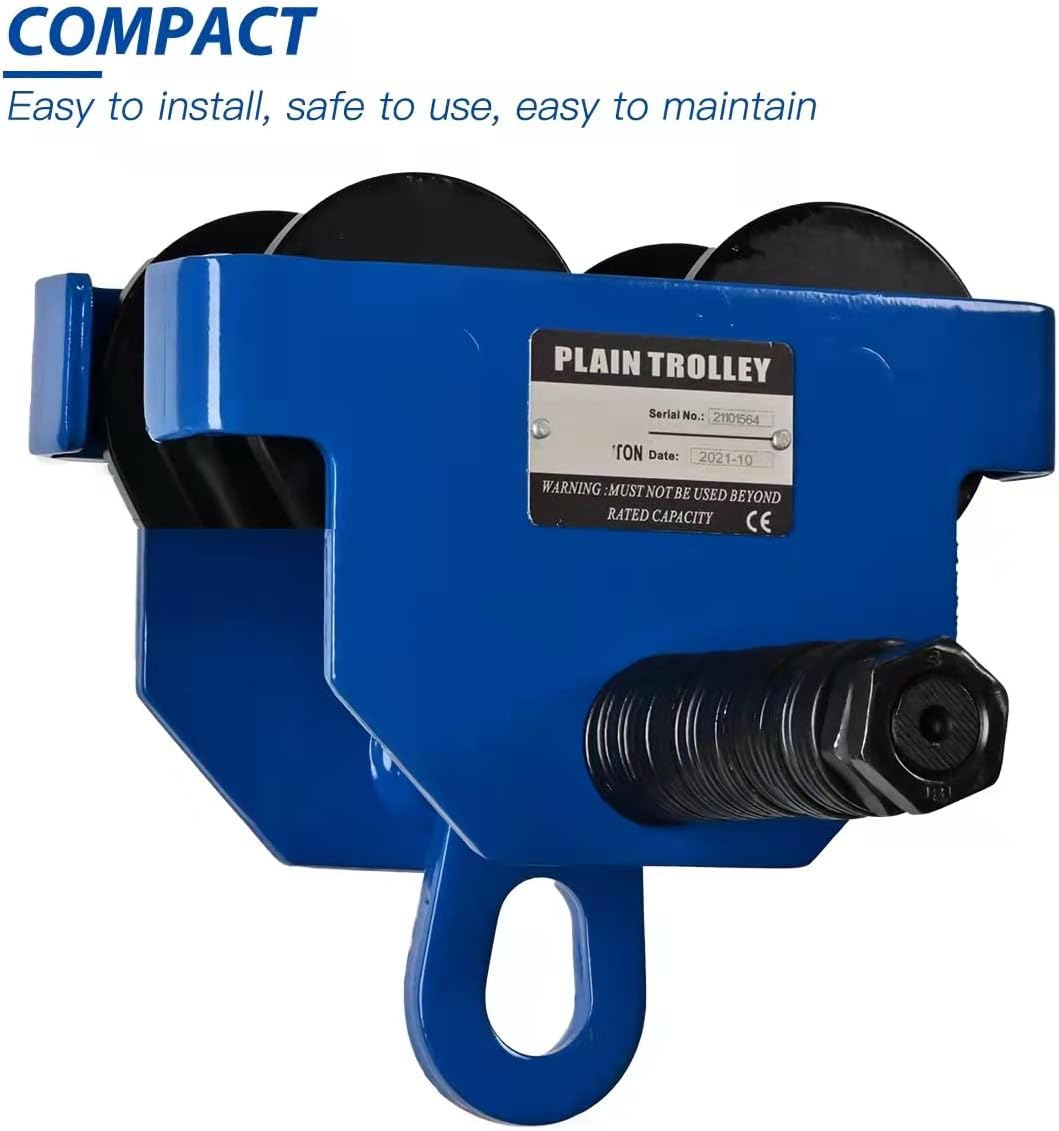 Heavy Duty Push Beam Trolley, 2200LBS Capacity, 2.1-6 in Adjustable Flange, Pack of 2 X8773