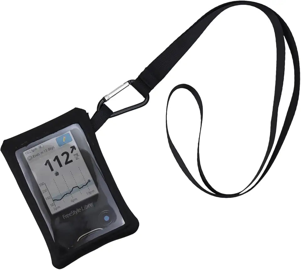 Blood Glucose Meter Case with Lanyard Hook Clear Window C879