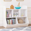 White Toy Storage Organizer with Bookcase A94881