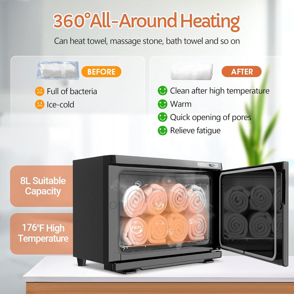 Black Spa Hot Towel Cabinet Towel Warmer (8L) S90428