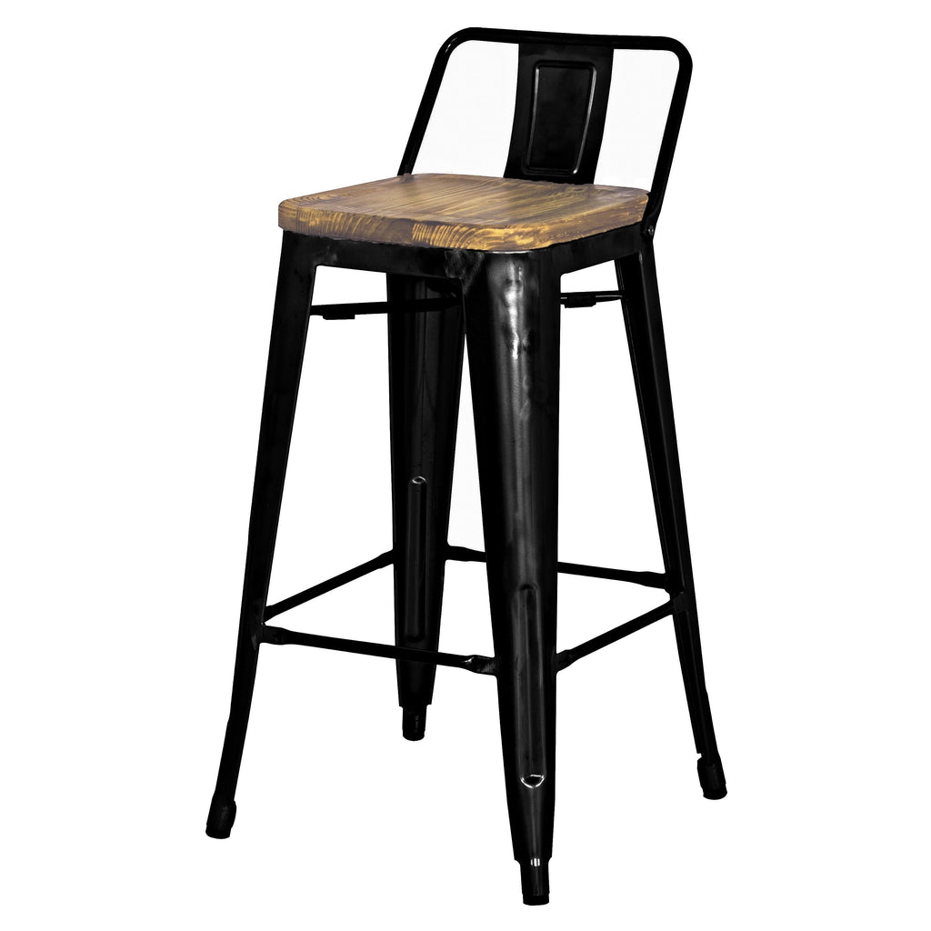 Orange Low Back Counter Stool Set of 4 D424294