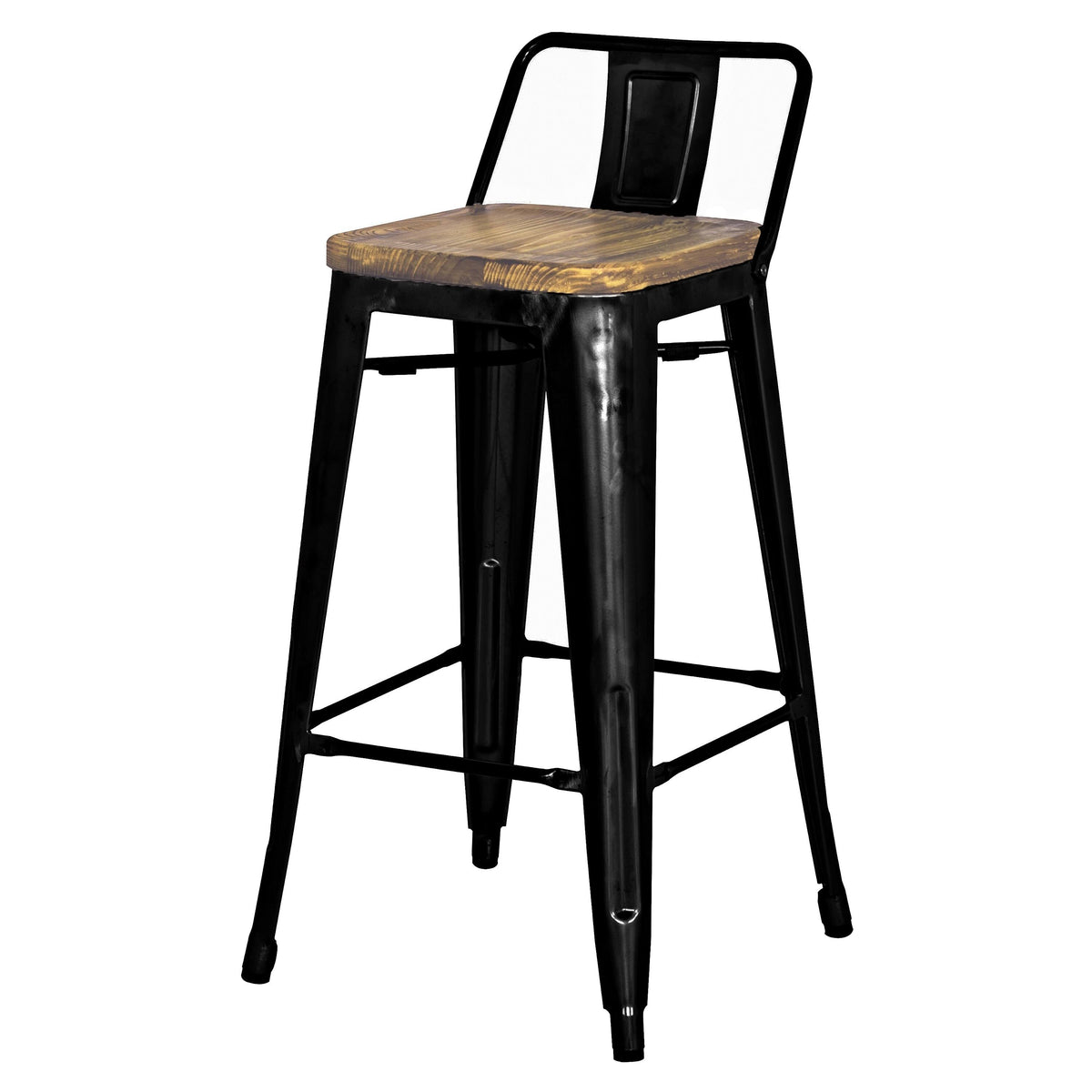 Orange Low Back Counter Stool Set of 4 D424294