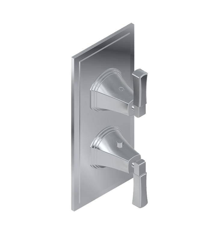 Architectural Black Two Hole Vertical Thermostatic Valve Trim Plate with Lever Handle Y904761