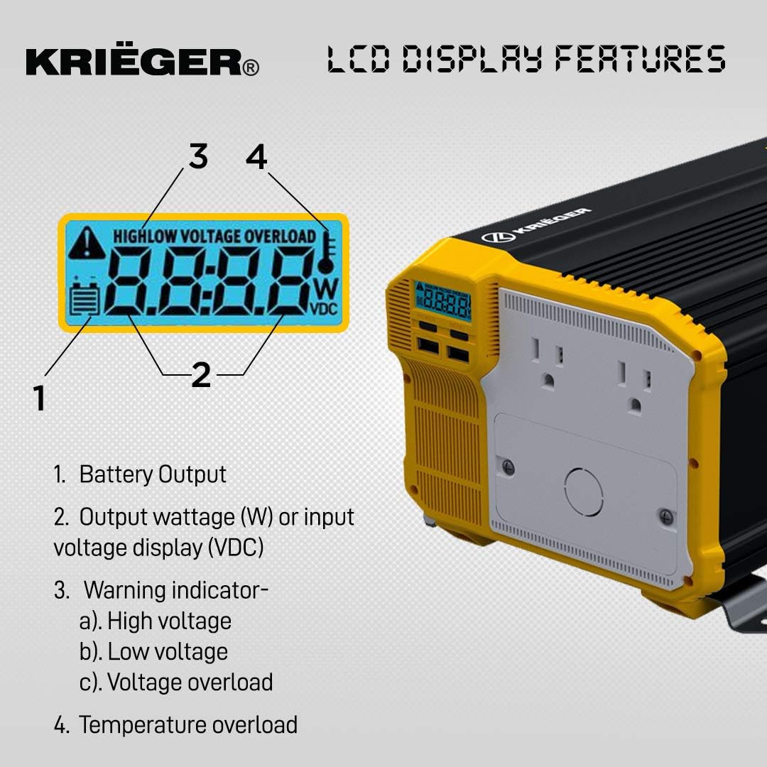 3000 Watts 12V to 110V Modified Sine Wave Power Inverter R115807