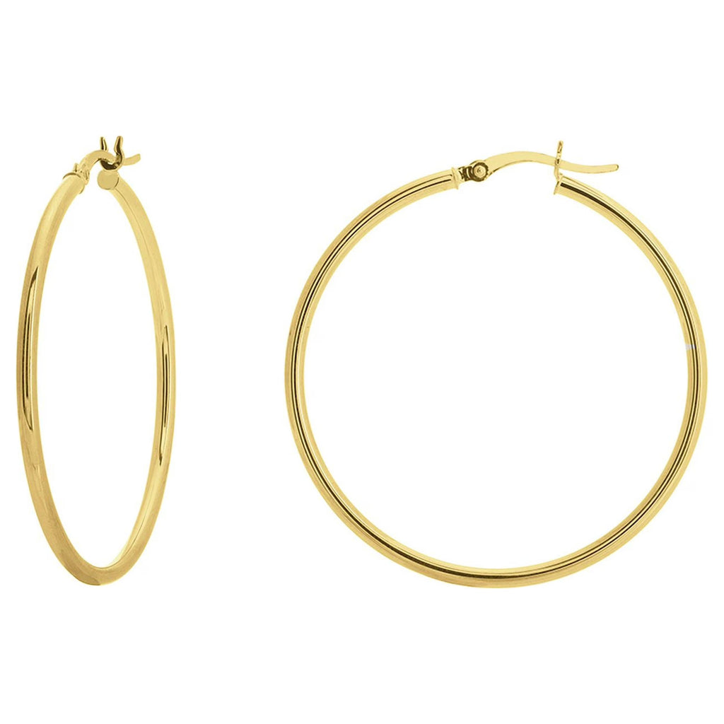 10K Yellow Gold High Polished Hoop Earrings U66729