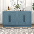 White 4 Door Sideboard Buffet Cabinet with Adjustable Shelves V637