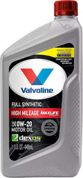 Full Synthetic High Mileage SAE 5W-30 Motor Oil 1 QT Case of 6 Pack of 2 I512