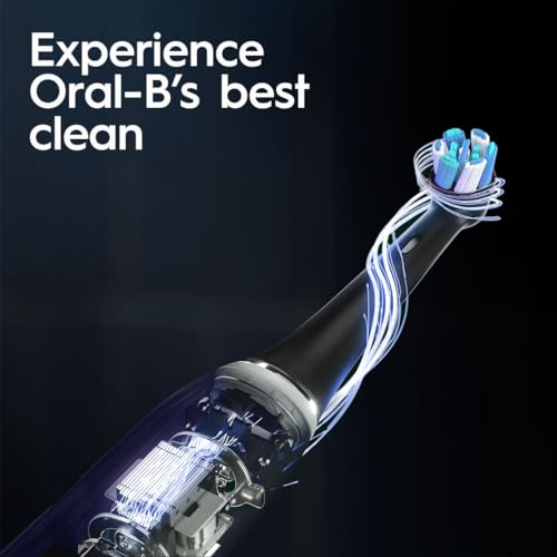 Black Rechargeable Electric Toothbrush with 4 Replacement Heads and Charging Travel Case T388