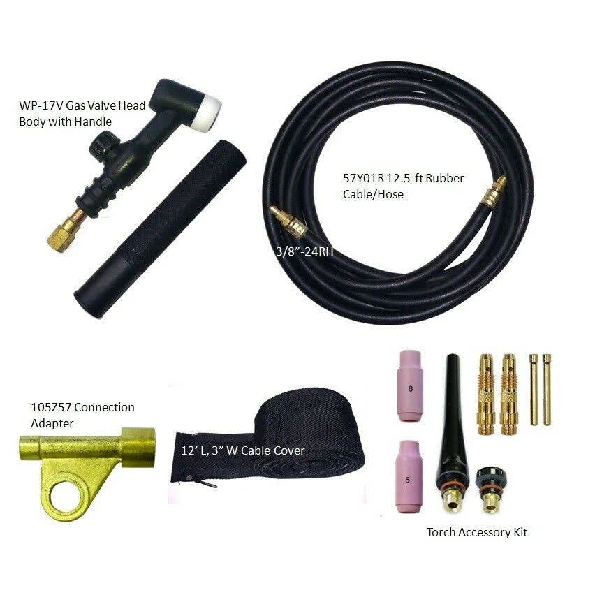 TIG Welding Torch Air-Cool 12.5-foot Cable 150Amp W1693