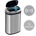 13 Gallon Automatic Stainless Steel Trash Can with Lid U689