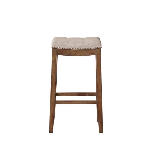 Gray and Rustic Backless Bar Stool X3071