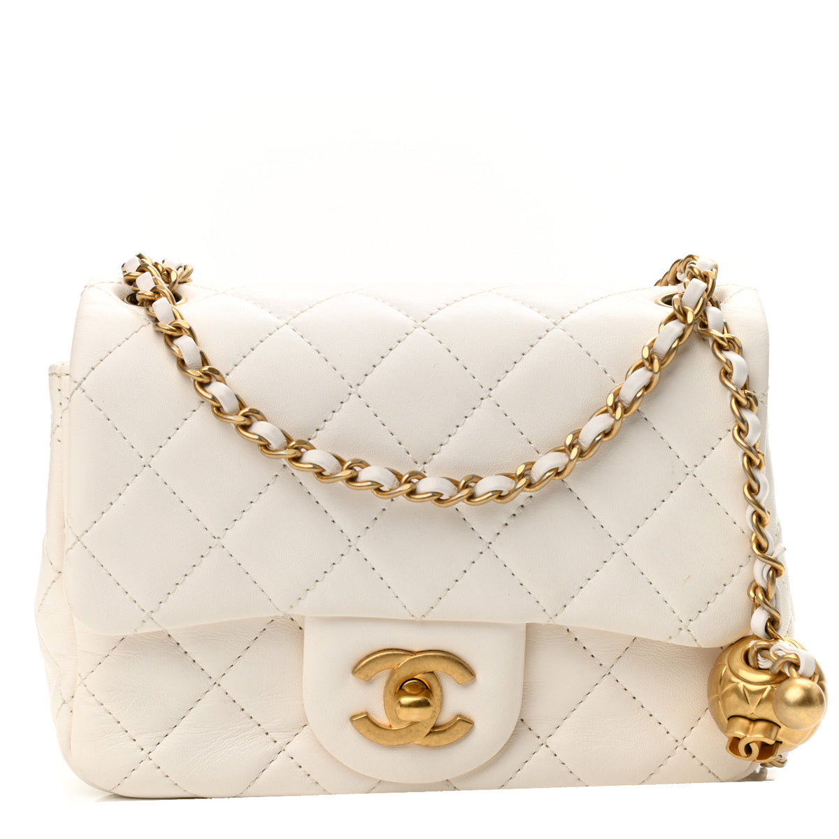 Quilted Lambskin Mini Flap White H202