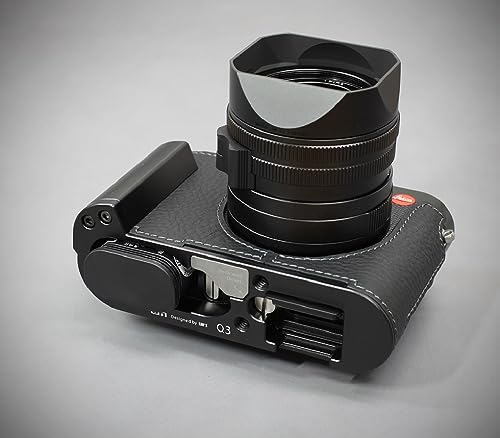 Black Leather Camera Half Case with Metal Grip L4091