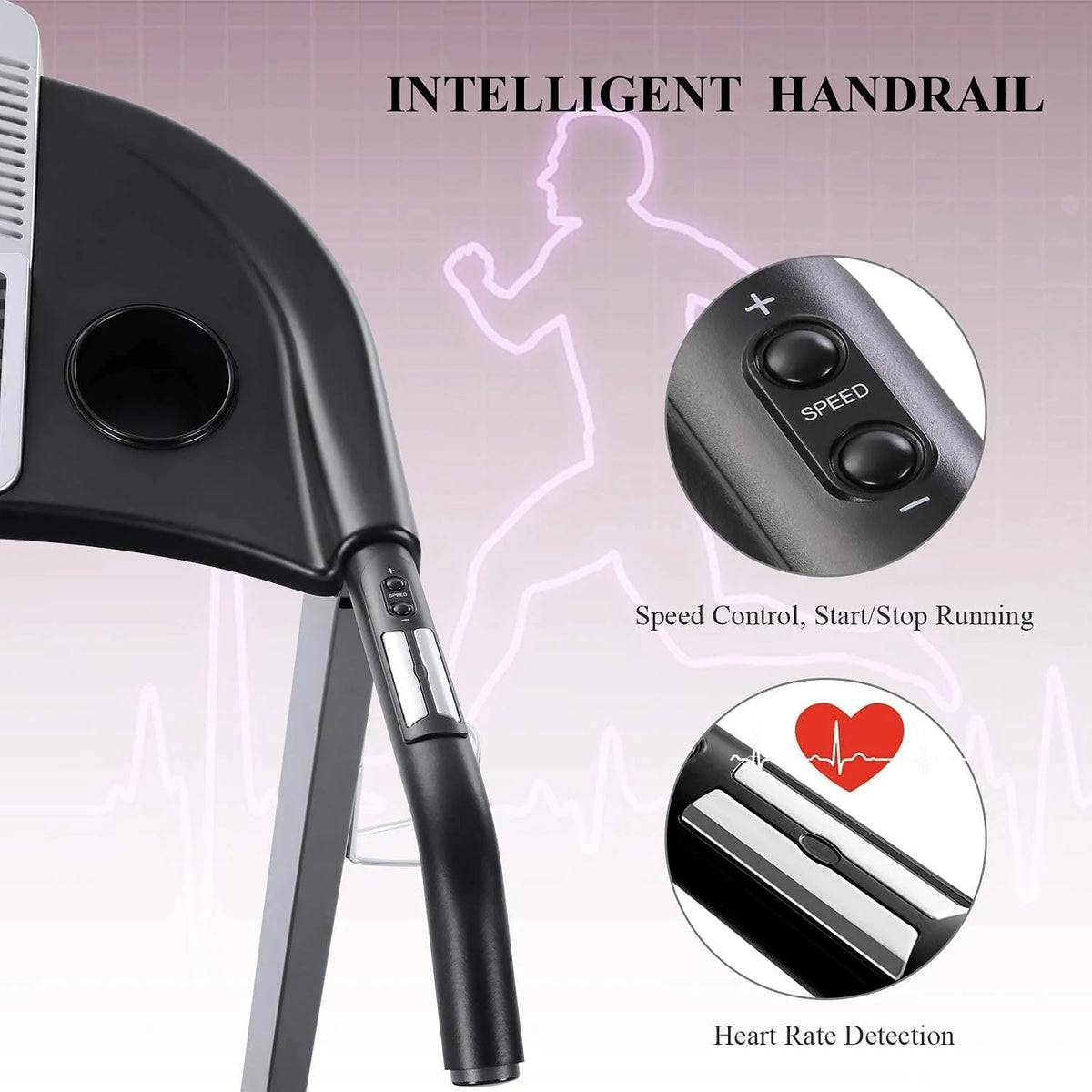 Foldable Electric Treadmill with 15 Pre-Set Programs H38112