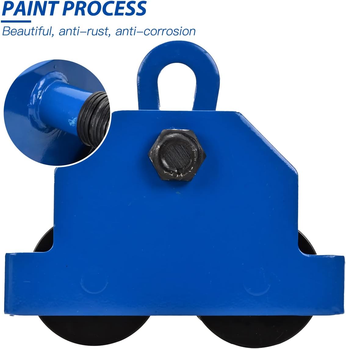 Heavy Duty Push Beam Trolley, 2200LBS Capacity, 2.1-6 in Adjustable Flange, Pack of 2 X8773