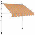 Manual Retractable Awning 78.7" Yellow and Blue Stripes V45949