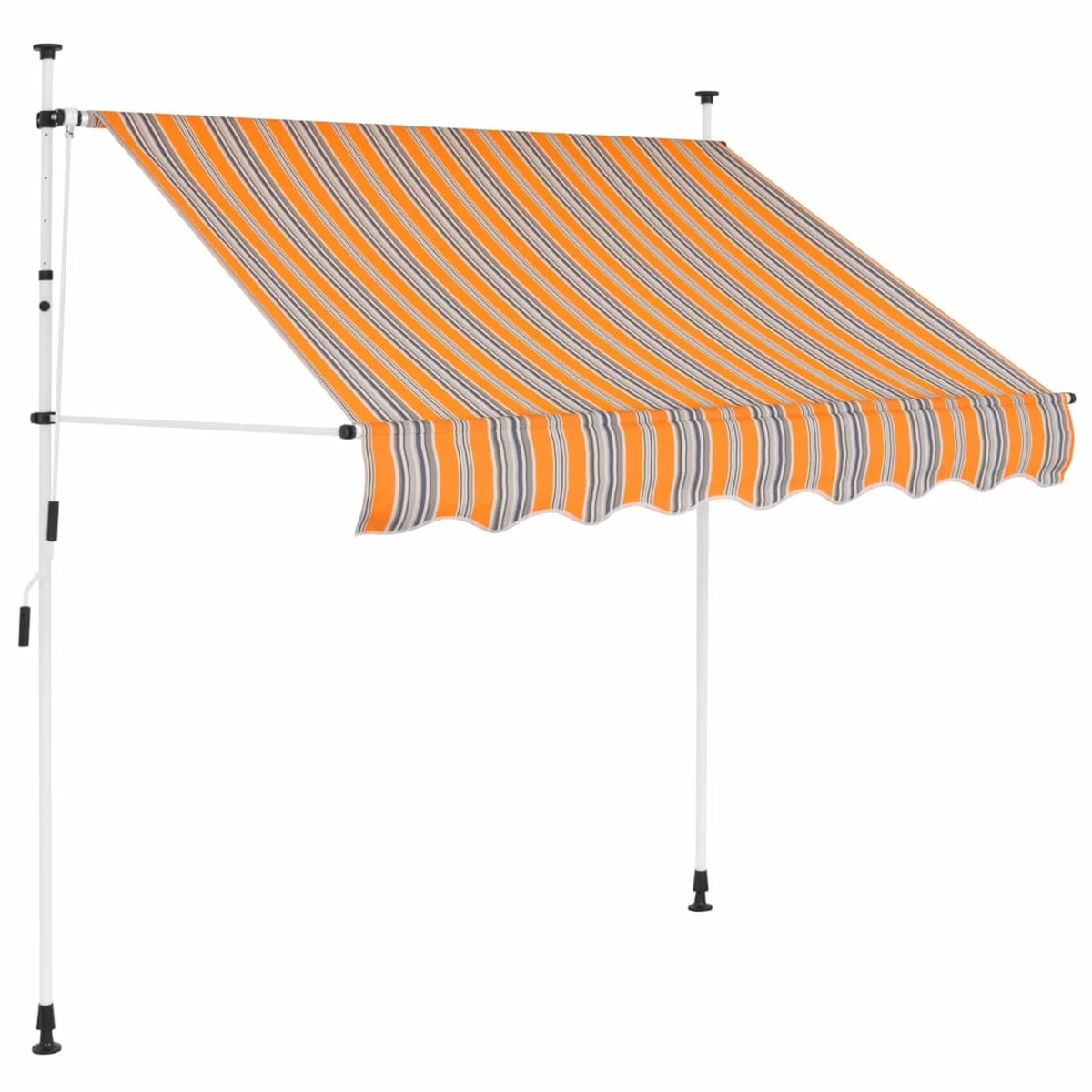 Manual Retractable Awning 78.7" Yellow and Blue Stripes V45949