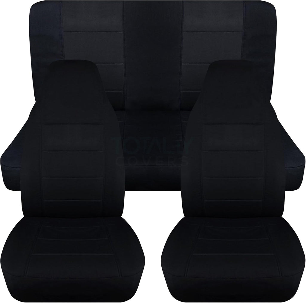 Black & Yellow Full Set Seat Covers for Jeep Wrangler TJ O50273