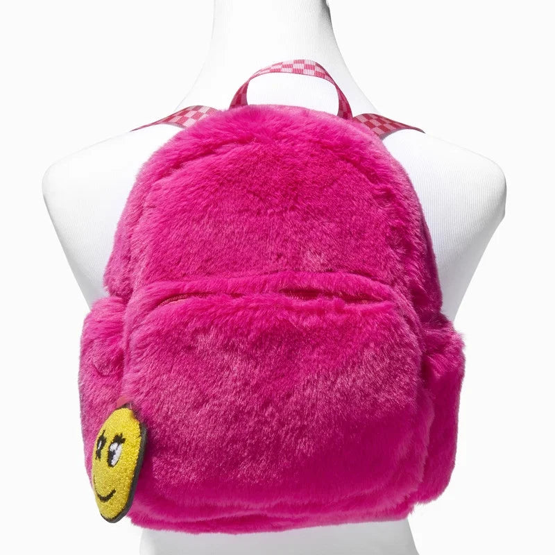 Pink Furry Mini Backpack S8519