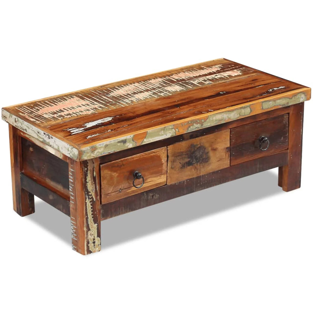 Solid Reclaimed Wood Coffee Table with Drawers C809