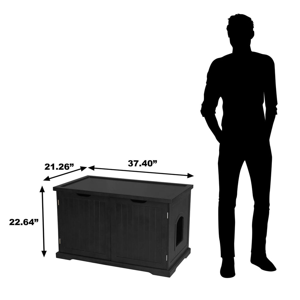 Black Decorative Bench with Enclosed Cat Litter Box H721690