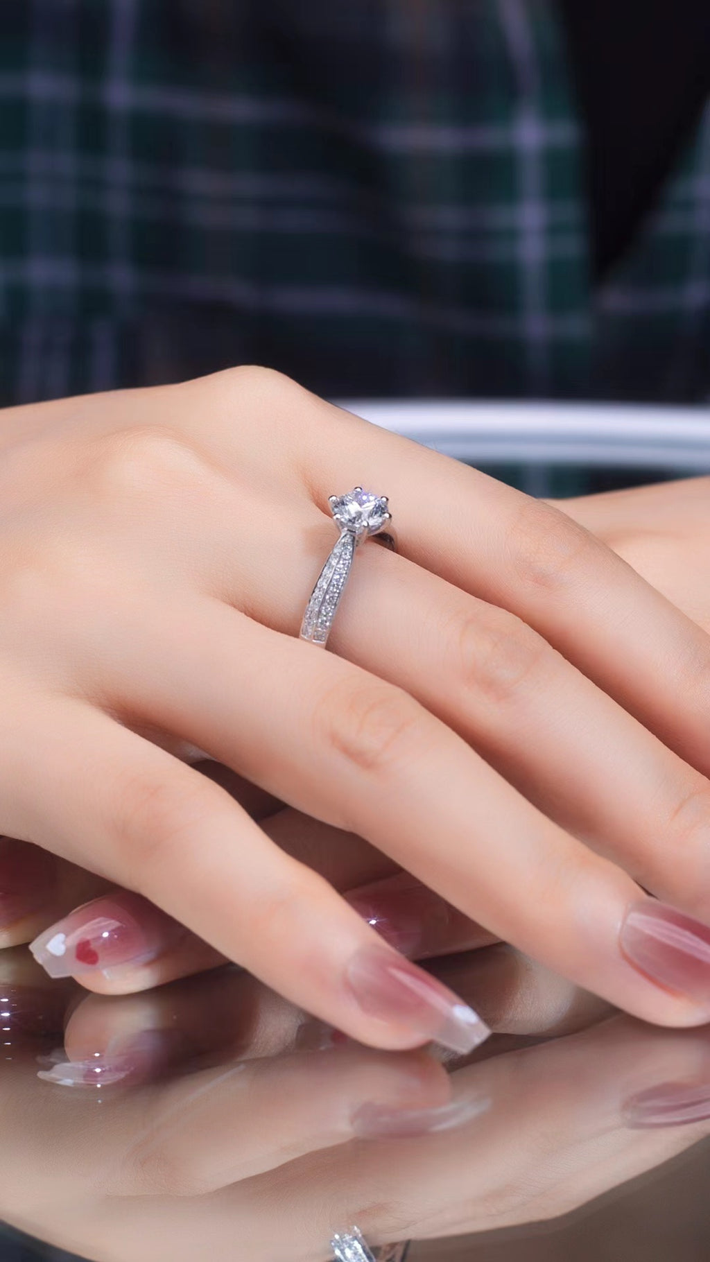 1.5 Carat Moissanite Double Halo Engagement Ring G611