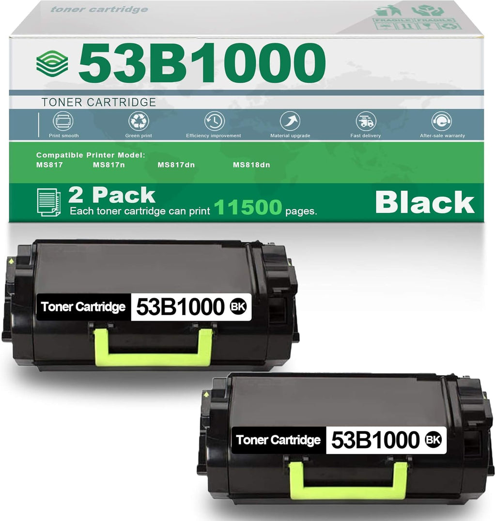 2 Pack Black High Yield Remanufactured Toner Cartridge E682422