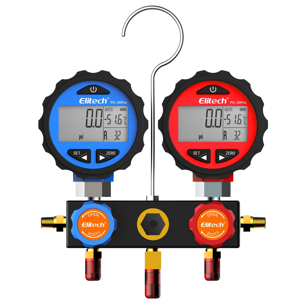 2 Way AC Manifold Gauge Set with Hoses and Carrying Case Y3251