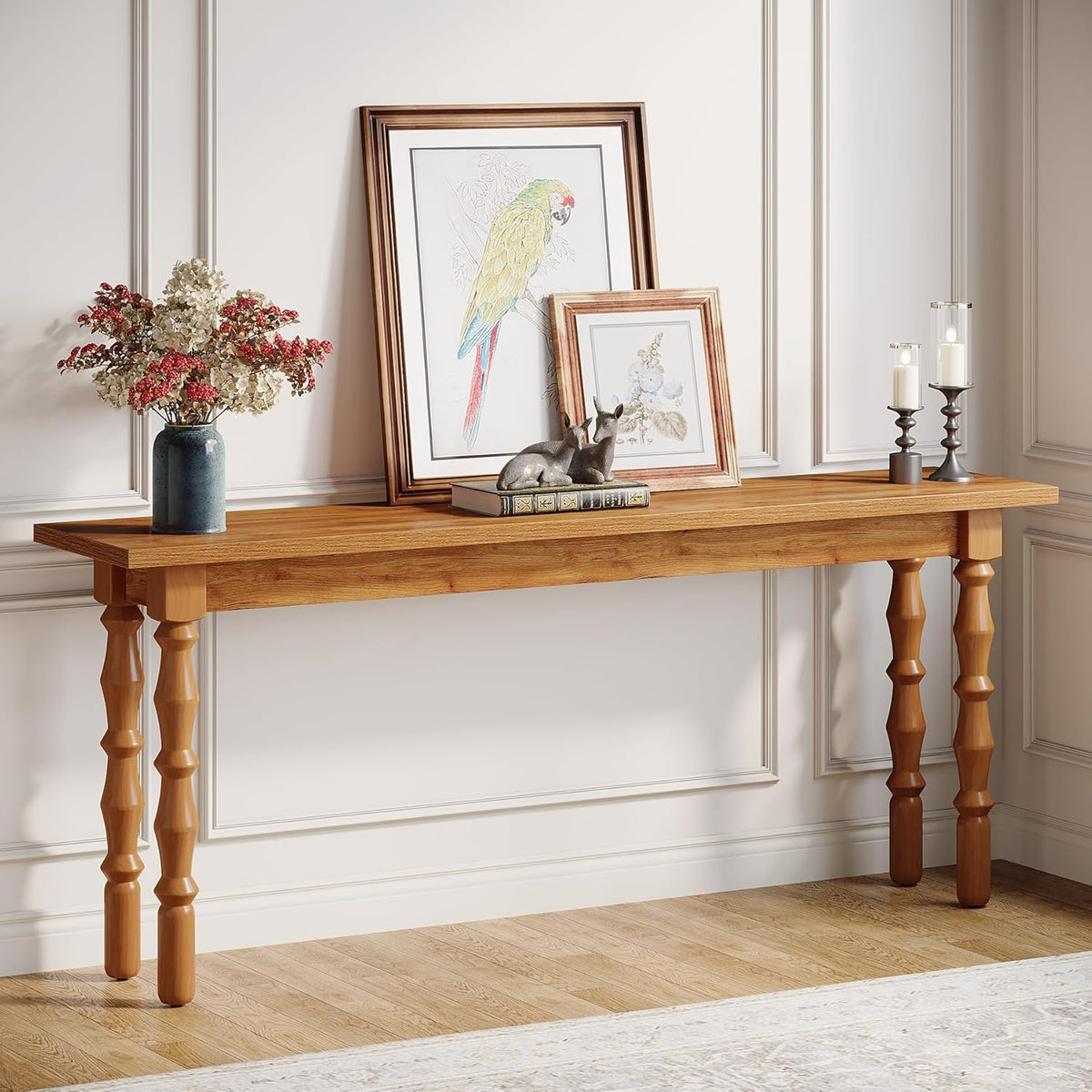 70.9-Inch Extra Long Console Table with Solid Wood Legs S17988