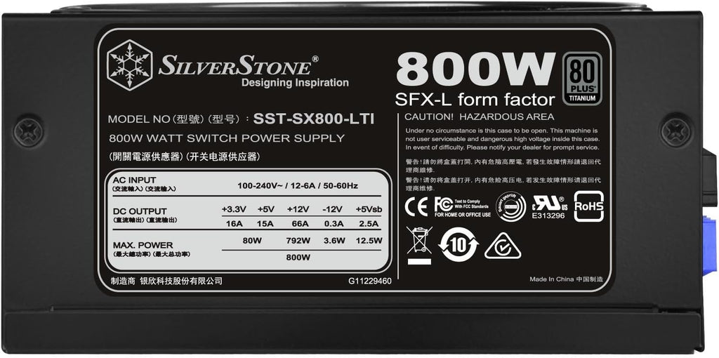 800W SFX-L 80 Plus Titanium Modular Power Supply with Japanese Capacitors R74926