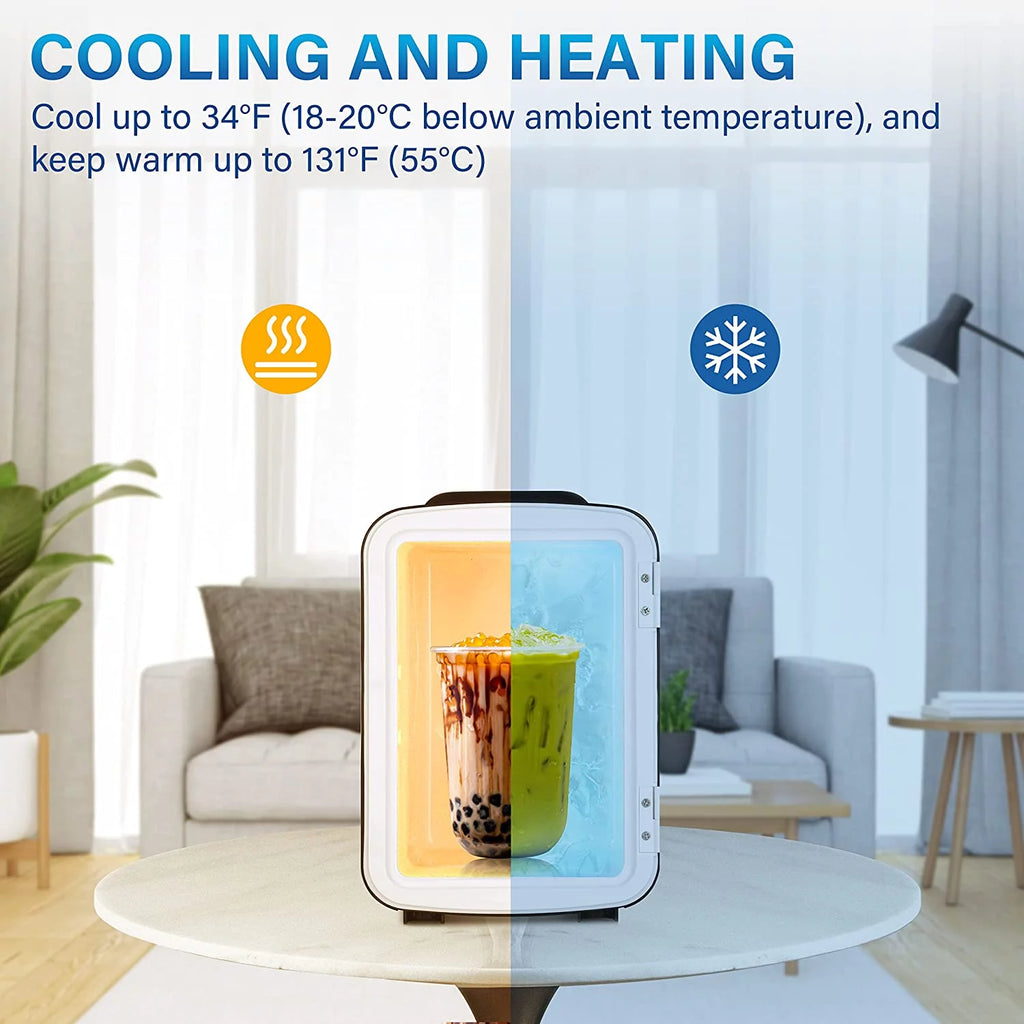 4L 6 Can Portable Cooler & Warmer Freon-Free Mini Fridge B545425