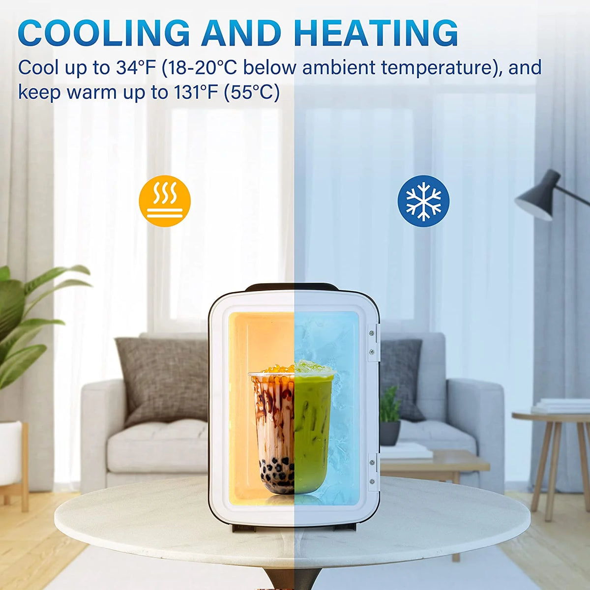 4L 6 Can Portable Cooler & Warmer Freon-Free Mini Fridge B545425