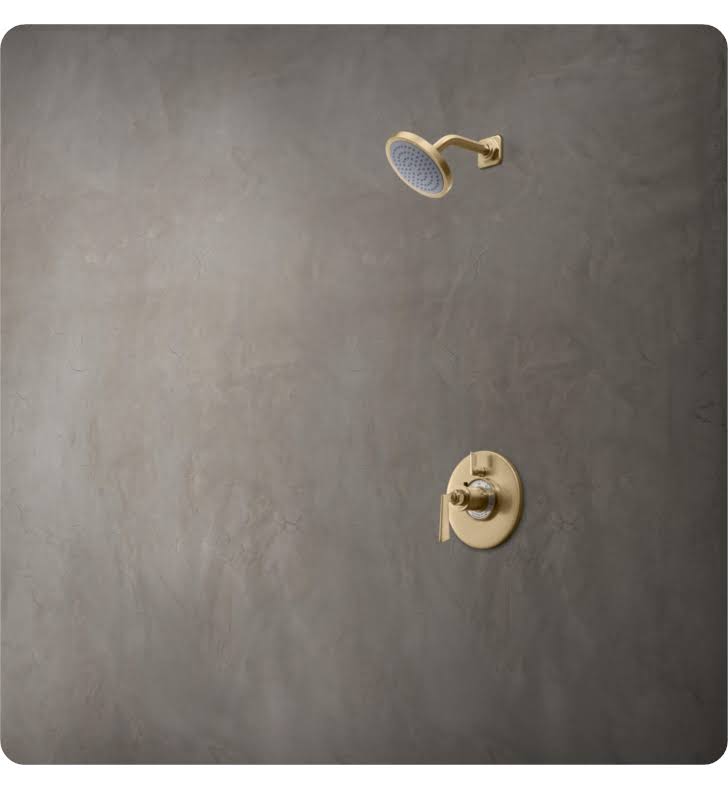 5-5/8x22 Single-Function Brass Showerhead Kit - Rustico Bronze C5026