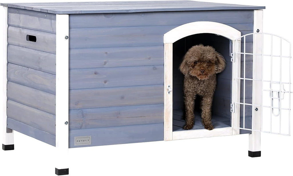 Indoor Wood Dog House with Elevated Floor G220