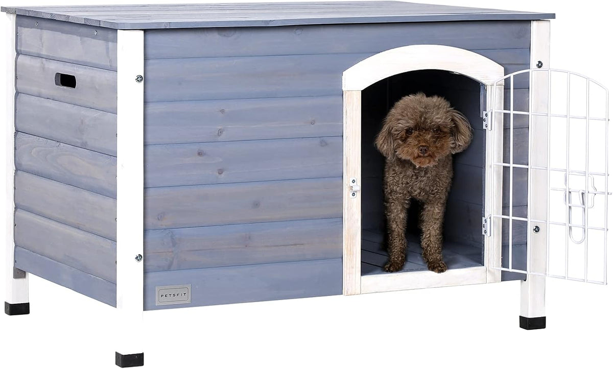 Indoor Wood Dog House with Elevated Floor G220