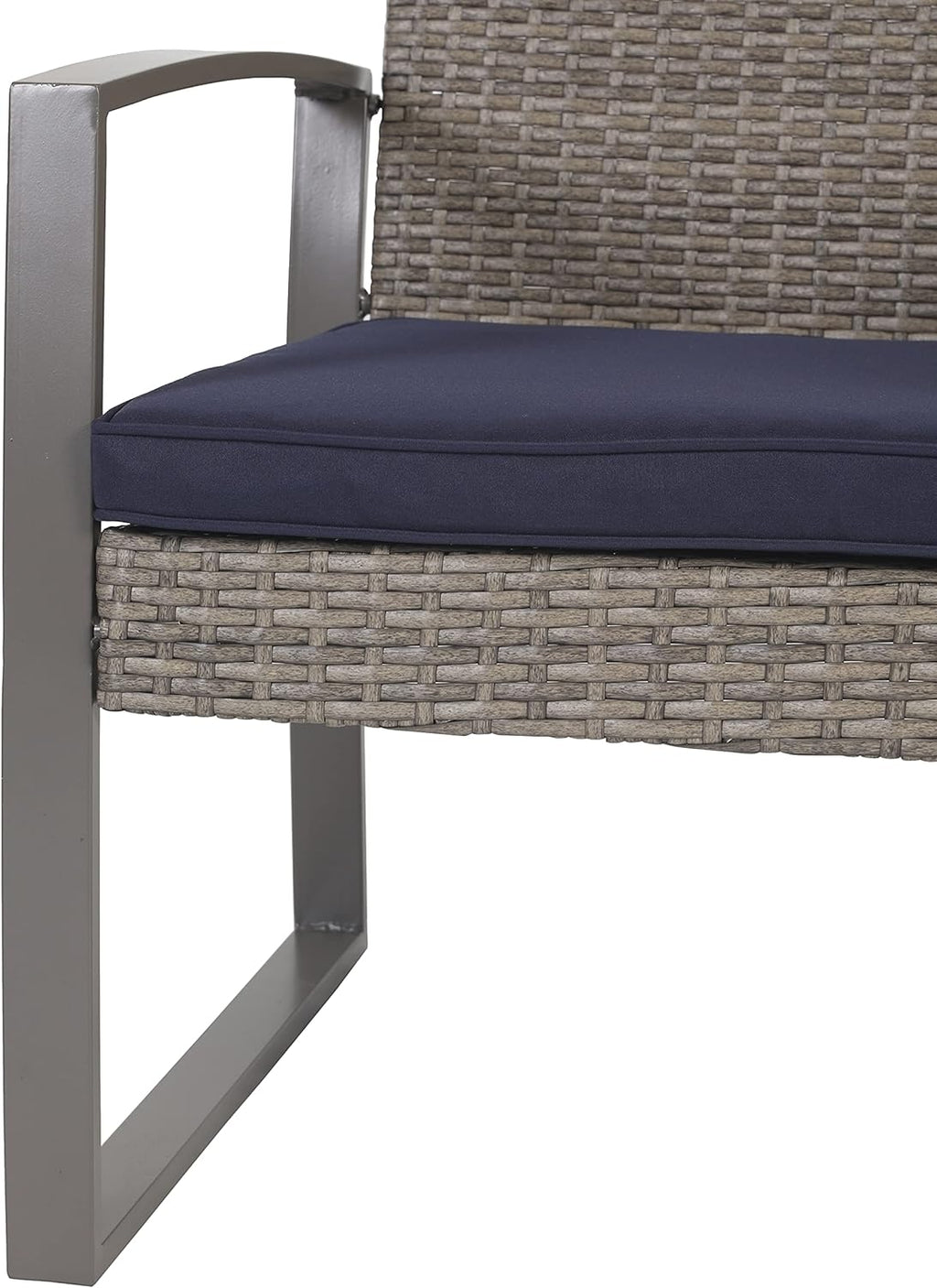 Blue 5 Piece PE Wicker Rattan Outdoor Bistro Set with Tempered Glass Coffee Table S678