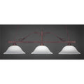 Three Light Billiard Bronze Finish with White Linen Glass L13184