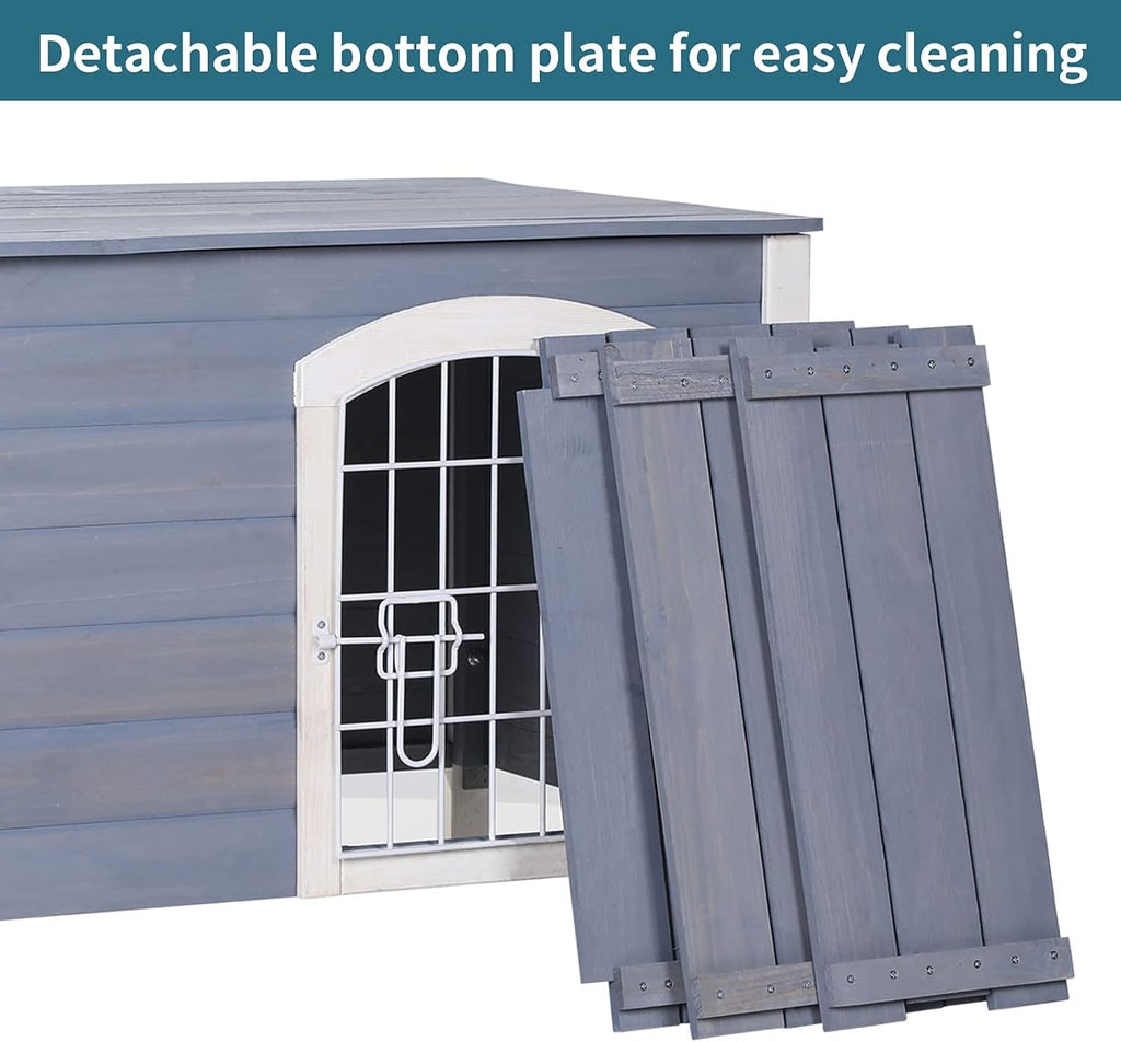 Indoor Wood Dog House with Elevated Floor G220