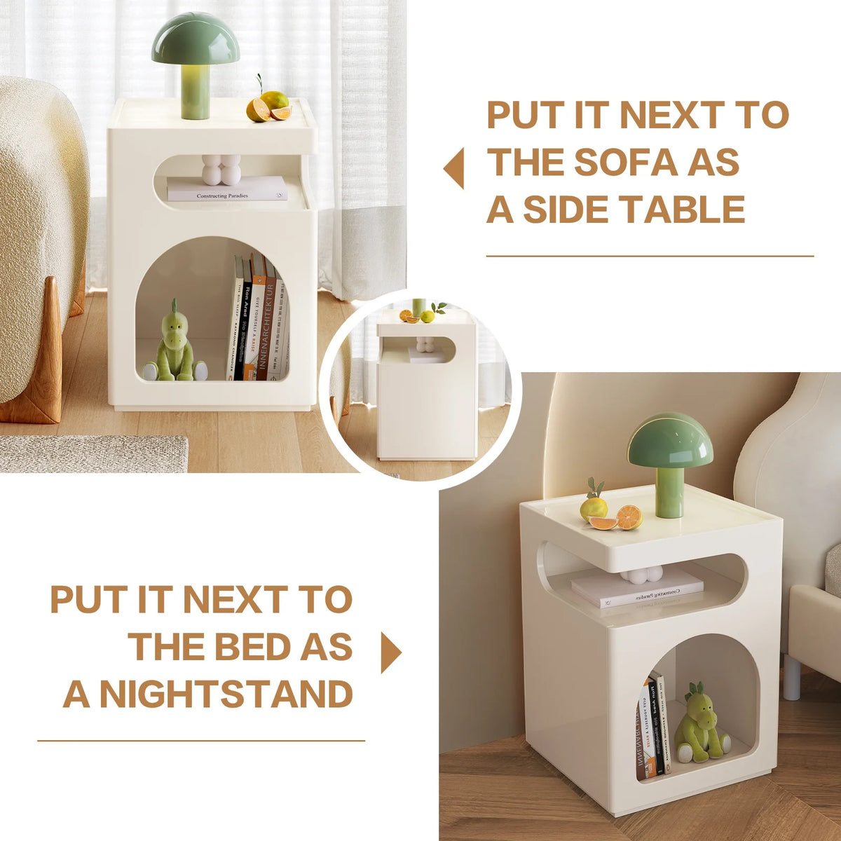 Modern Side Table with Storage Shelf T7899
