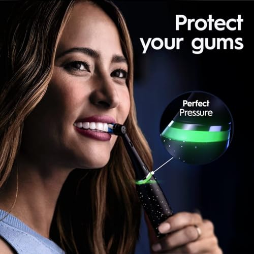 Black Rechargeable Electric Toothbrush with 4 Replacement Heads and Charging Travel Case T388