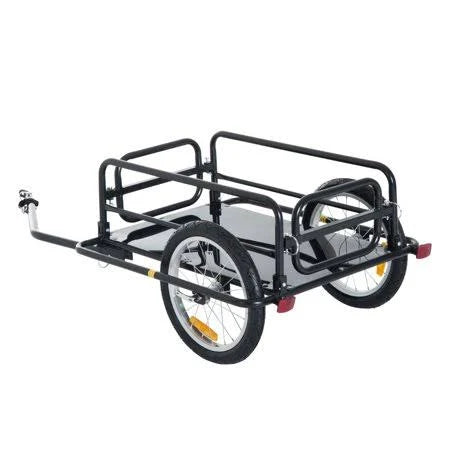 Foldable Bike Cargo Trailer with Hitch, Black L976