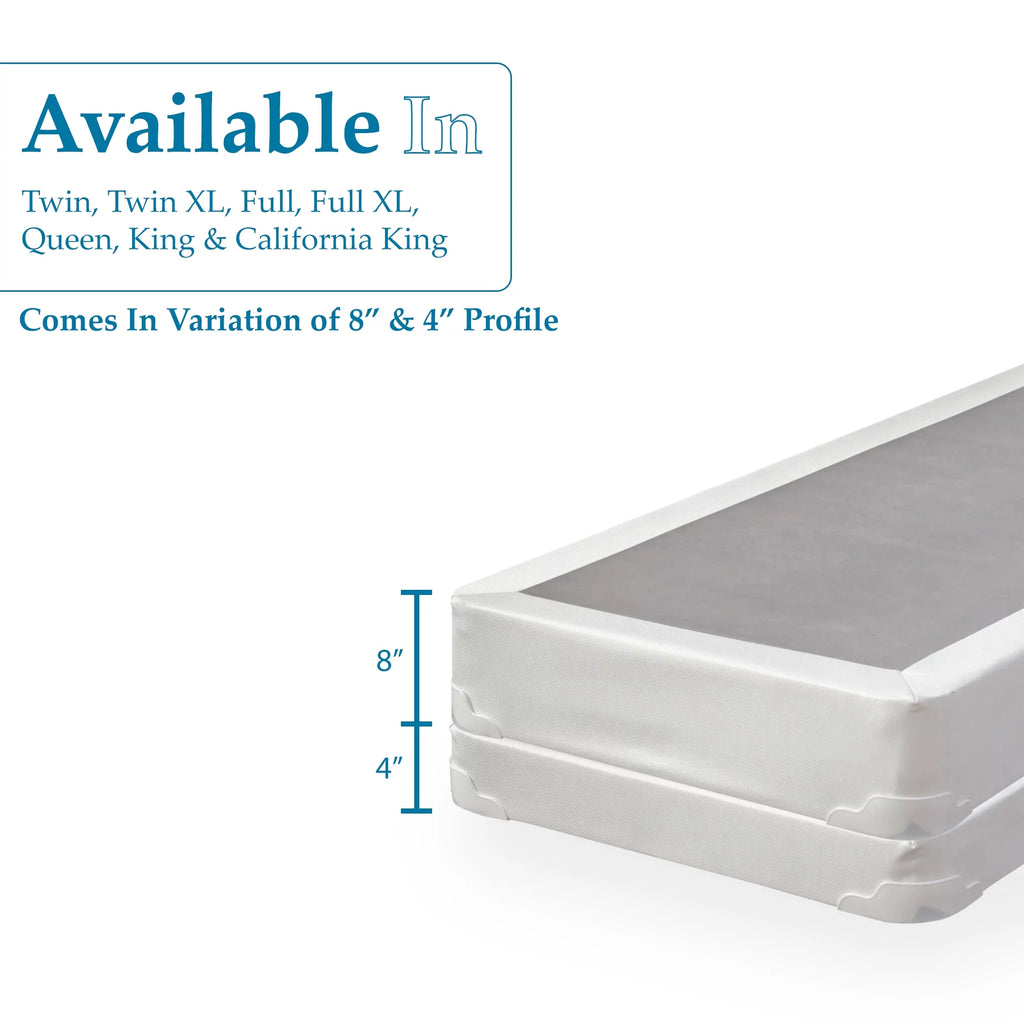 8" Split Wood Box Spring, King, White A5582