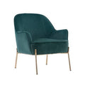 Brown Velvet Accent Chair with Gold Adjustable Legs V884824