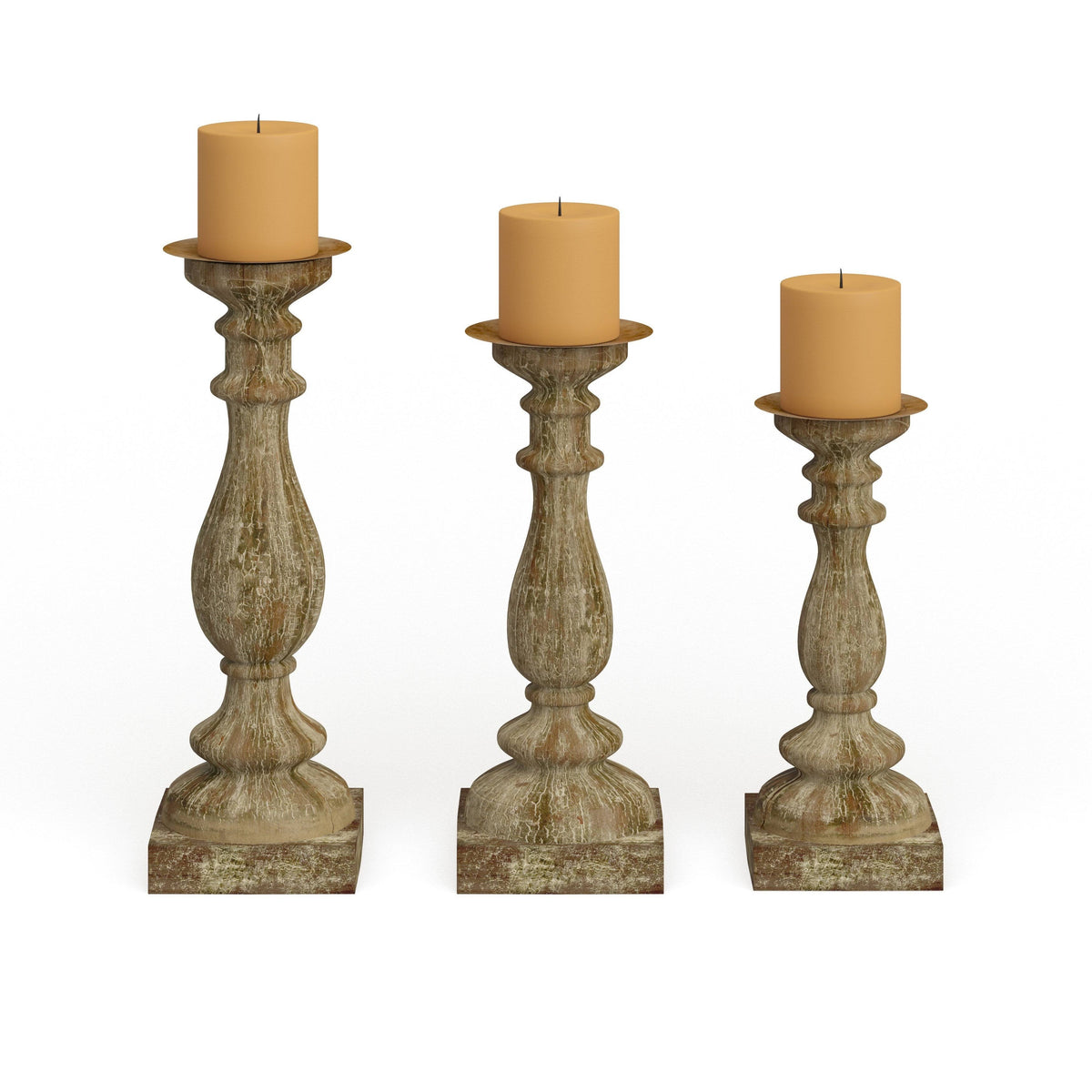 Brown Fir Candle Holder (Set of 3) T8743