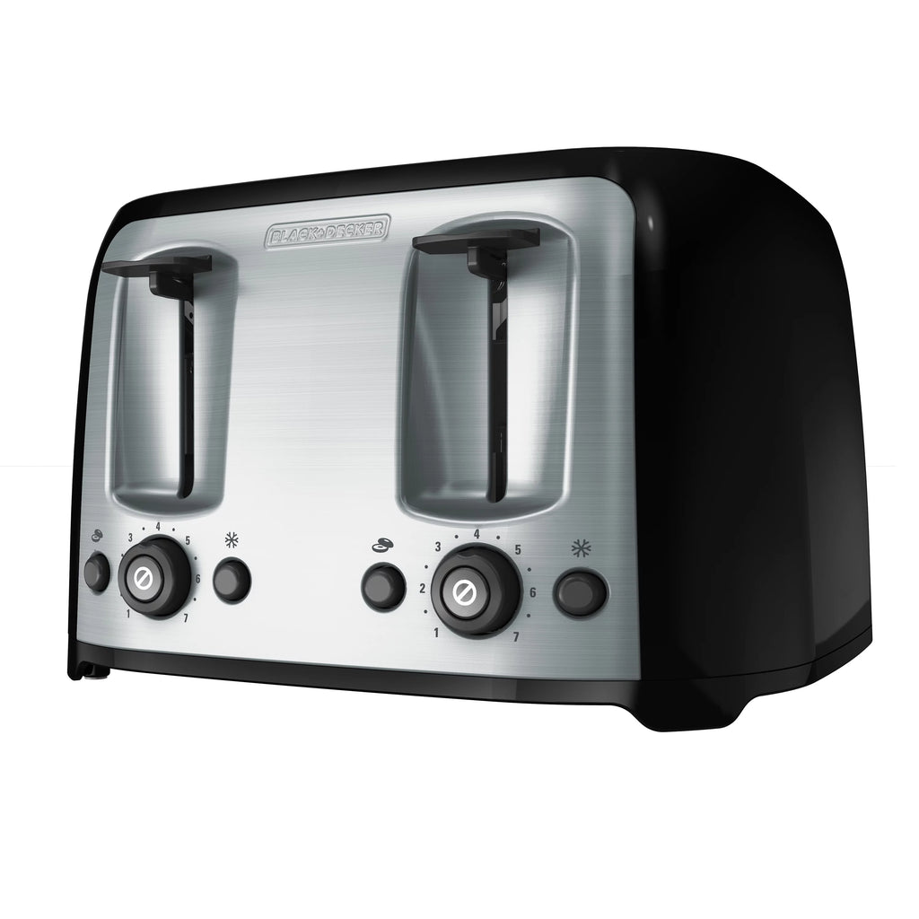 4-Slice Toaster with Extra-Wide Slots, Black/Silver W223236