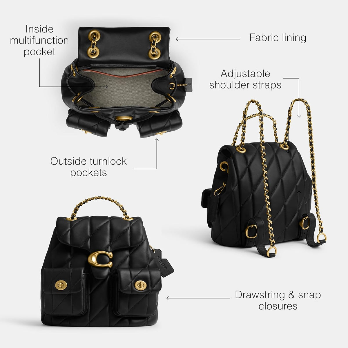 Black Large Backpack B10585